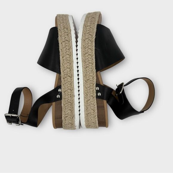 SODA Platform Espadrille Sandals Ankle Strap in Black Women’s Size 8.5 - Picture 6 of 8